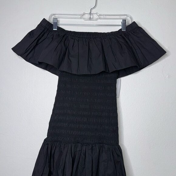 ASTR Shirred Off Shoulder Ruffle Dress Black Size XS - Picture 10 of 13
